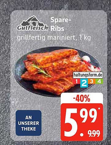 Spare-Ribs grillfertig mariniert, 1 kg