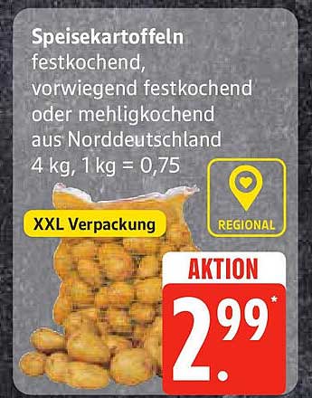 Speisekartoffeln festkochend, vorwiegend festkochend oder mehligkochend aus Norddeutschland 4 kg