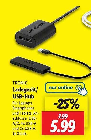 TRONIC Ladegerät/USB-Hub