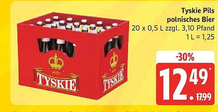 Tyskie Pils polnisches Bier - 20 x 0,5 L zzgl. 3,10 Pfand