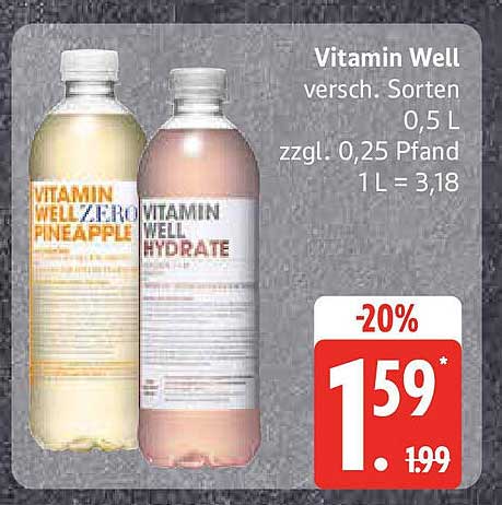 Vitamin Well - verschiedene Sorten 0,5 L