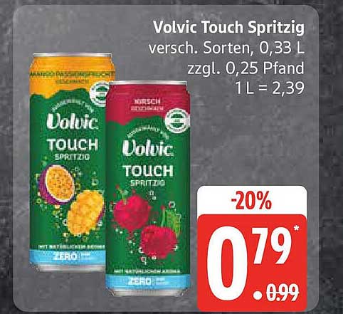 Volvic Touch Spritzig 0,33 L - Erfrischung pur!