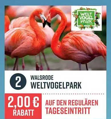 2,00 € Rabatt auf den regulären Tageseintritt im Weltvogelpark Walsrode