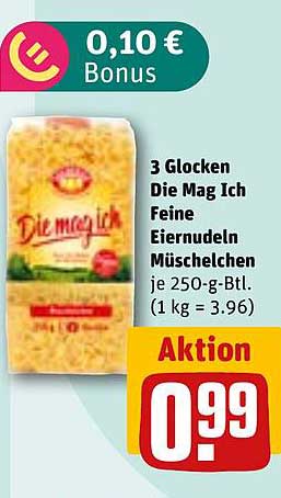 3 Glocken Die Mag Ich Feine Eiernudeln Müschelchen 250 g