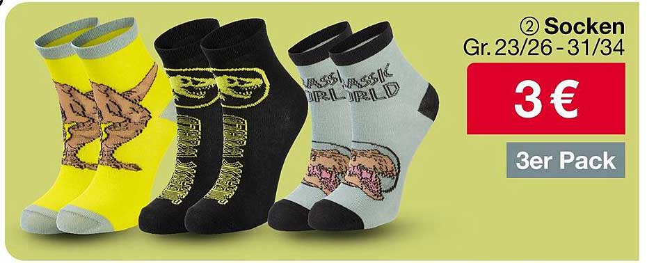 3er Pack Socken - Größe 23/26 - 31/34