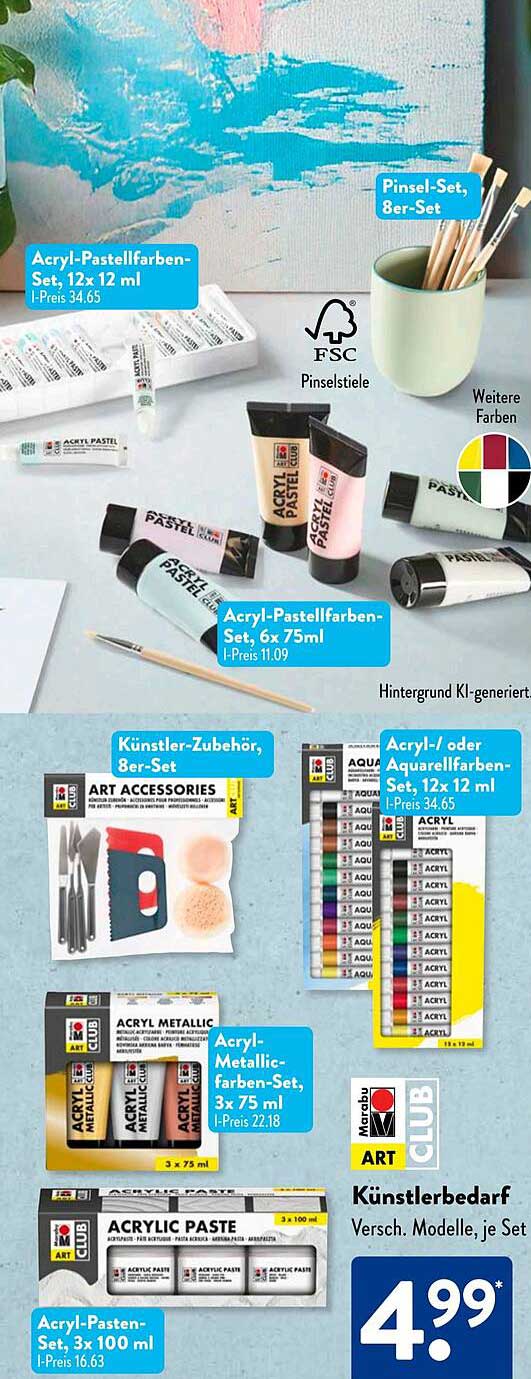 Acryl-Pastellfarben-Set, 12x 12 ml