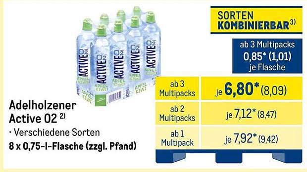 Adelholzener Active O2 – 8 x 0,75 l-Flasche (zzgl. Pfand)