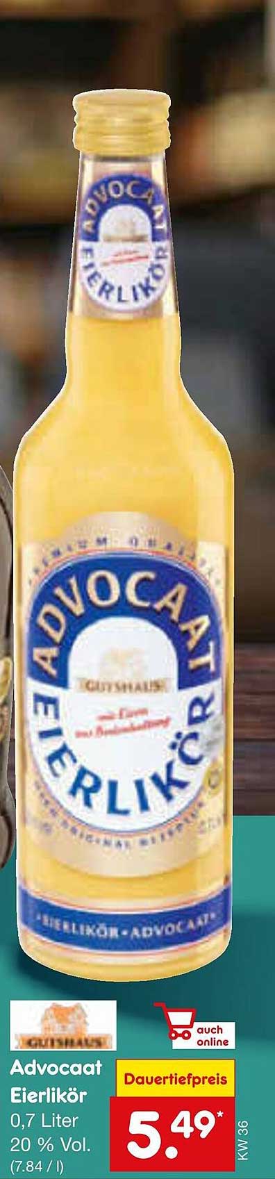 Advocaat Eierlikör 0,7 Liter 20 % Vol.