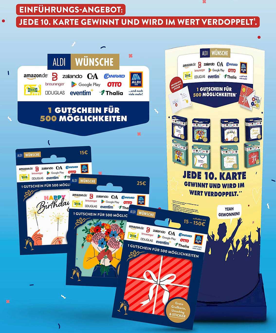 Aldi Wünsche Geschenkkarten - Vielfalt für jeden Anlass