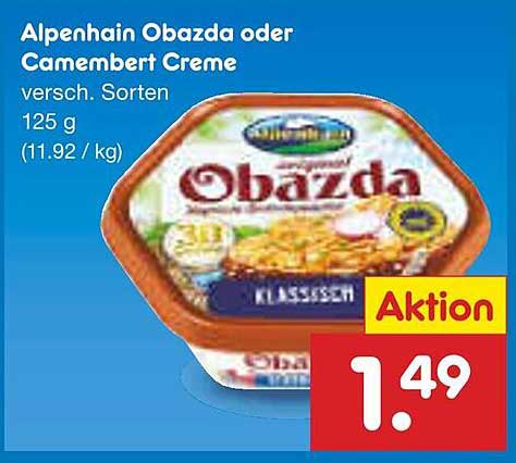 Alpenhain Obazda oder Camembert Creme 125 g
