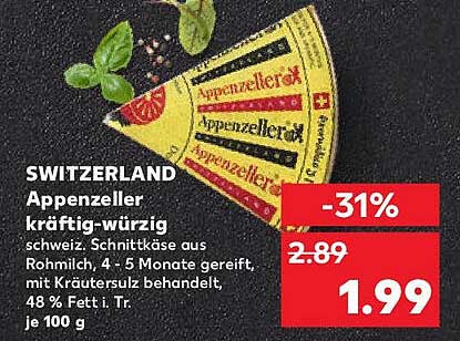Appenzeller kräftig-würzig - 31% Rabatt!
