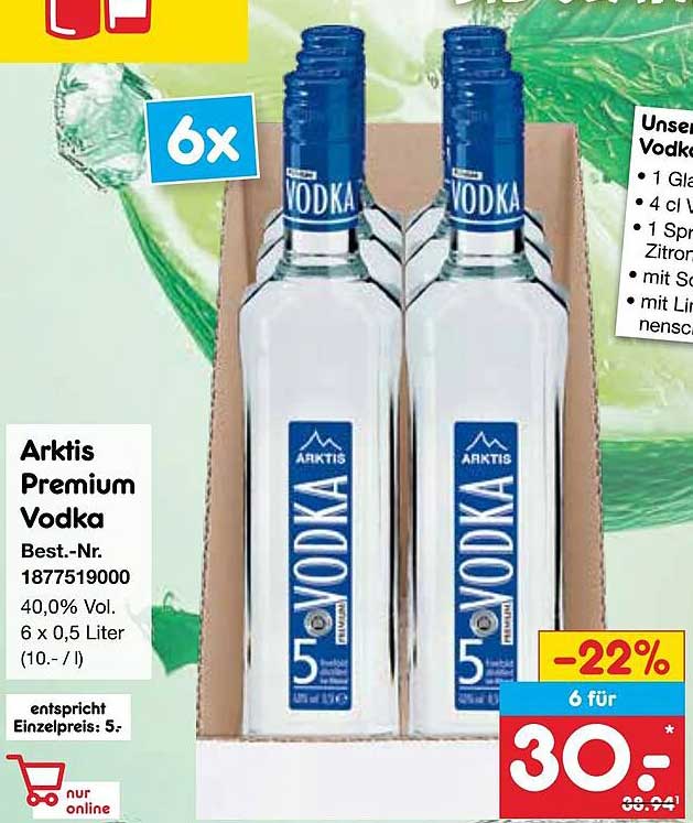 Arktis Premium Vodka 6 x 0,5 Liter