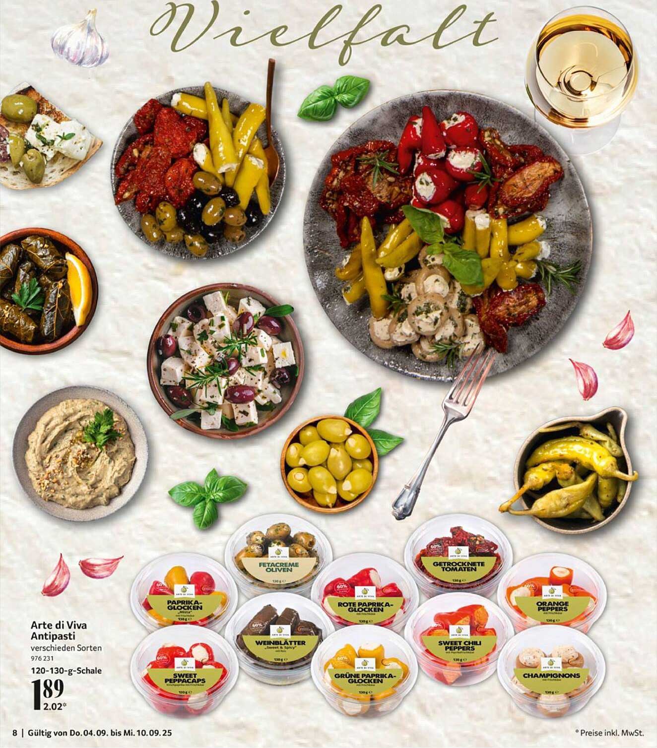 Arte di Viva Antipasti - verschiedene Sorten