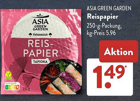 ASIA GREEN GARDEN Reispapier 250-g-Packung