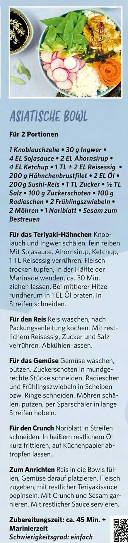 Asiatische Bowl für 2 Portionen