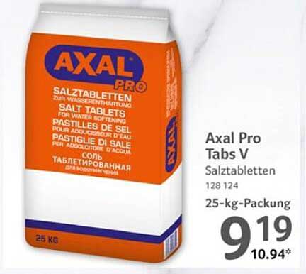 Axal Pro Tabs V Salztabletten 25 kg