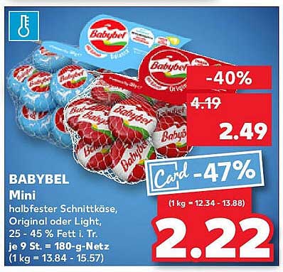 BABYBEL Mini halb-fester Schnittkäse, Original oder Light