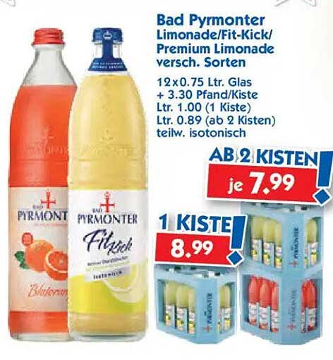 Bad Pyrmonter Limonade/Fit-Kick/Premium Limonade verschiedene Sorten