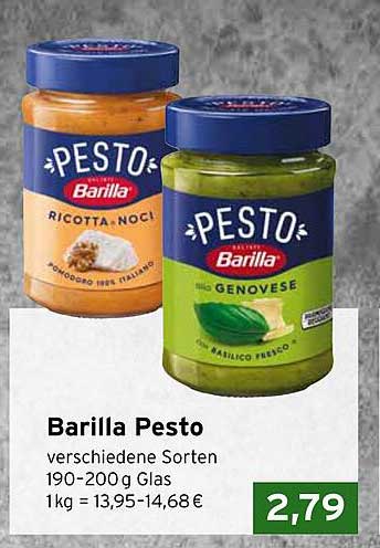 Barilla Pesto verschiedene Sorten 190-200 g Glas