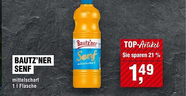 BAUT'ZNER SENF mittel scharf 1 l Flasche