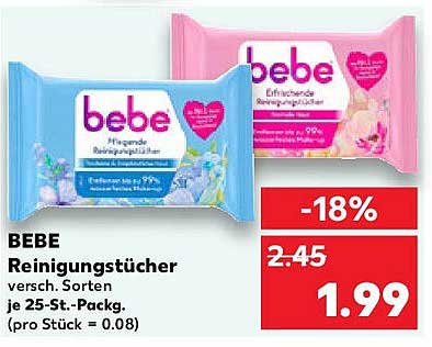 BEBE Reinigungstücher - verschiedene Sorten je 25-St. Packung