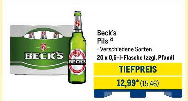 Beck's Pils – 20 x 0,5 l-Flasche (zzgl. Pfand)