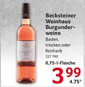 Becksteiner Weinhaus Burgunderweine 0,75-l-Flasche