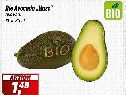 Bio Avocado "Hass" aus Peru, Kl. II, Stück