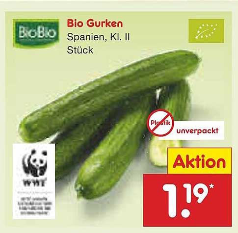 Bio Gurken, Spanien, Kl. II Stück