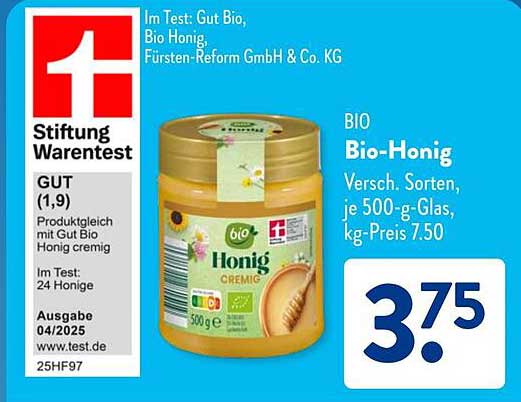 BIO Honig 500 g - Cremig und Natürlich