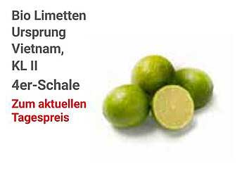 Bio Limetten Ursprung Vietnam, KL II 4er-Schale