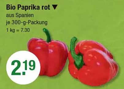 Bio Paprika rot aus Spanien je 300-g-Packung