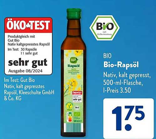 BIO-Rapsöl Nativ, kalt gepresst, 500 ml