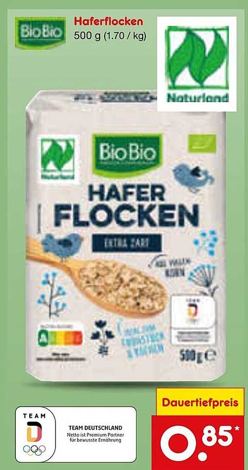 BioBio Haferflocken 500 g (1.70 €/kg)