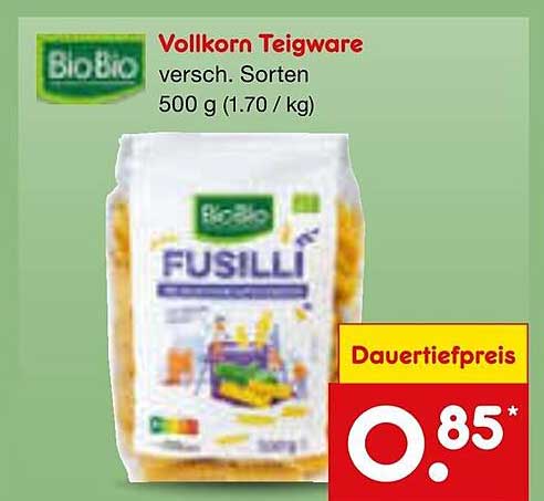 BioBio Vollkorn Teigware Fusilli 500 g