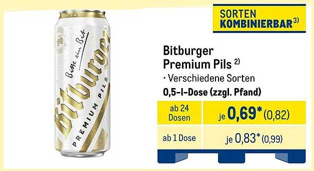 Bitburger Premium Pils – Verschiedene Sorten in der 0,5-l-Dose