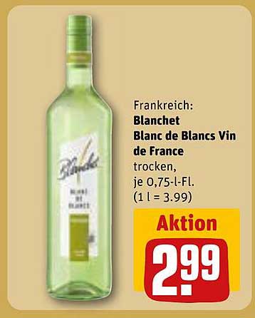 Blanchet Blanc de Blancs Vin de France trocken, 0,75 l für nur 2,99 €
