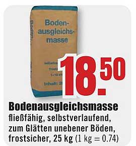 Bodenausgleichsmasse - fließfähig, selbstverlaufend, frostsicher, 25 kg