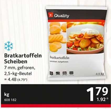 Bratkartoffeln Scheiben 7 mm, gefroren, 2,5-kg-Beutel