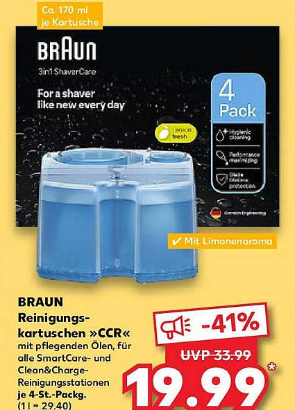 BRAUN Reinigungs-kartuschen »CCR« 4-St. Pack