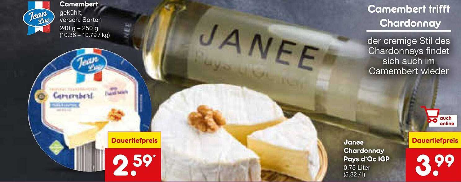 Camembert Jean Luc gekühlt, verschiedene Sorten