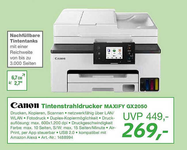 Canon Tintenstrahldrucker MAXIFY GX2050