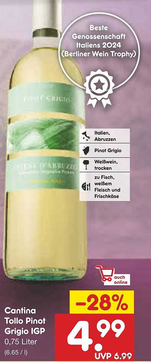 Cantina Tollo Pinot Grigio IGP 0,75 Liter
