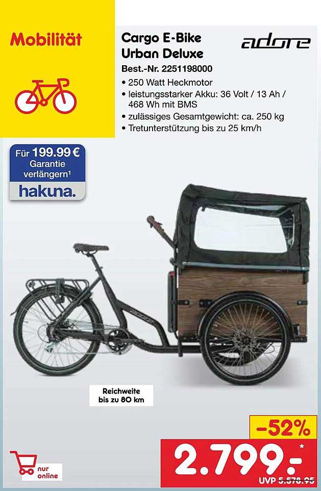 Cargo E-Bike Urban Deluxe