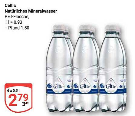 Celtic Natürliches Mineralwasser, 6 x 0,5 l PET-Flasche