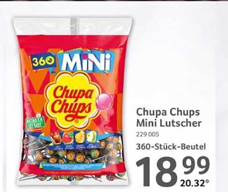 Chupa Chups Mini Lutscher 360 Stück-Beutel