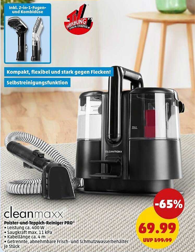 cleanmaxx Polster- und Teppich-Reiniger PRO