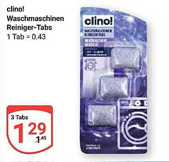 clino! Waschmaschinen Reiniger-Tabs - 3 Tabs für nur 1,29 €