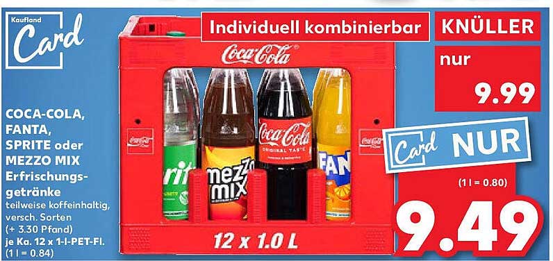 Coca-Cola, Fanta, Sprite oder Mezzo Mix Erfrischungsgetränke – Individuell kombinierbar