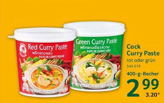 Cock Curry Paste rot oder grün 400-g-Becher